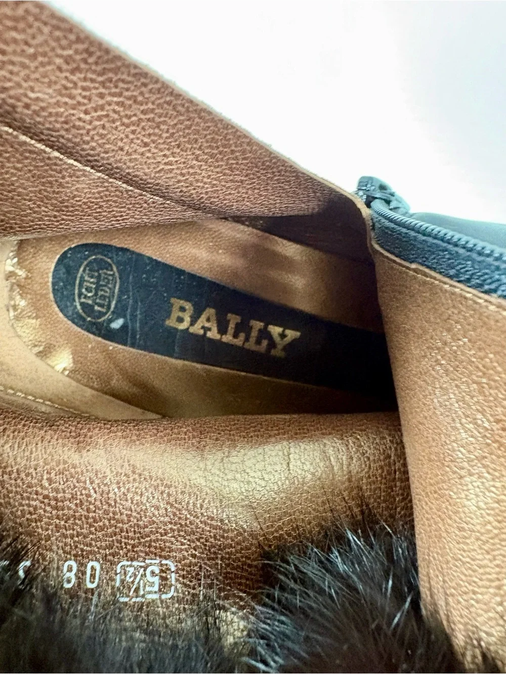 Bally Vintage Ankle Boots, Leather w/ Genuine Mink Trim. Size US-5.5 or EU 36